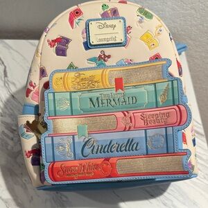 Loungefly Disney Princess Storybook Backpack - Cream and Blue